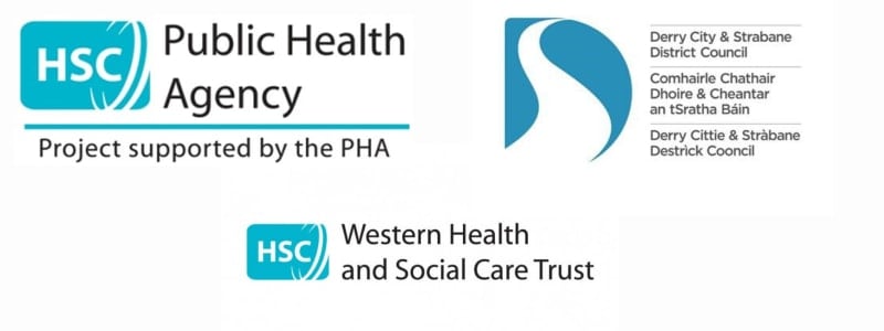 Logos of Public Health Agency, Derry City & Strabane Council and the Western Health Trust
